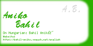 aniko bahil business card